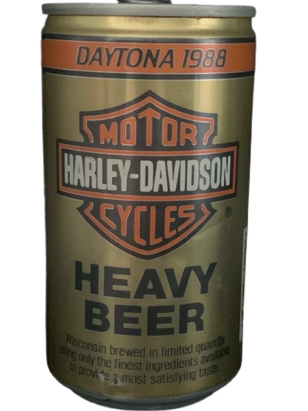 Vintage Beer Can Harley Davidson Heavy Beer Daytona 1988 Tab Empty Aluminum Can